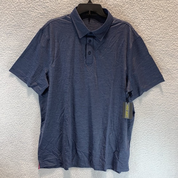 G/FORE Mens Polo Shirt XXL Golf Performance Blue Tech Jersey Short Sleeve Collar